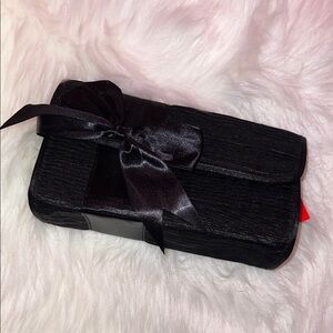 Trucco NWT Black Evening Clutch with Satin Ribbon Bow!